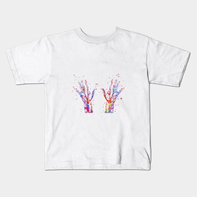 Human blood vessels Kids T-Shirt by RosaliArt